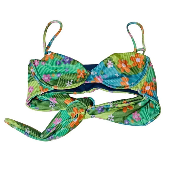 Urban Outfitters Lolli Swim Abstract Print Bikini Swim Top Size Small NWOT - Picture 1 of 7